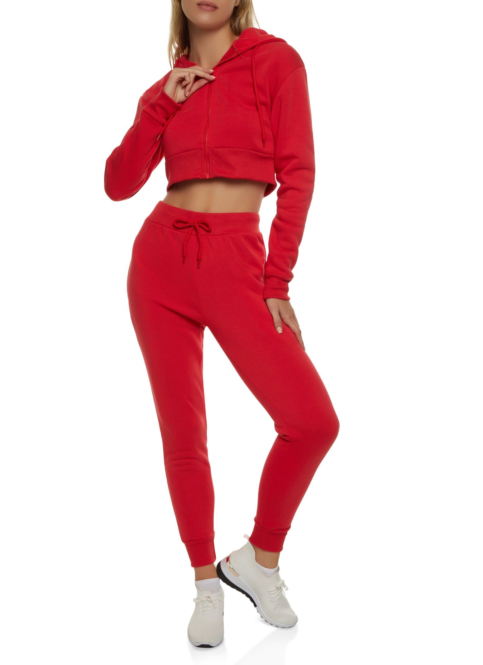 Fleece Zip Up Cropped Hoodie sold by Rainbow product image thumbnail 2