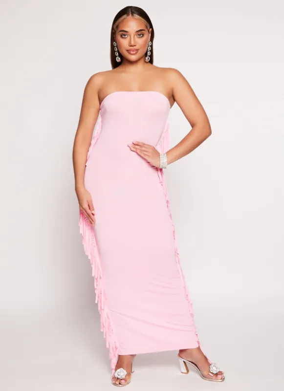 Daisy Fringe Side Maxi Tube Dress sold by Rainbow