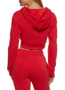 Fleece Zip Up Cropped Hoodie sold by Rainbow