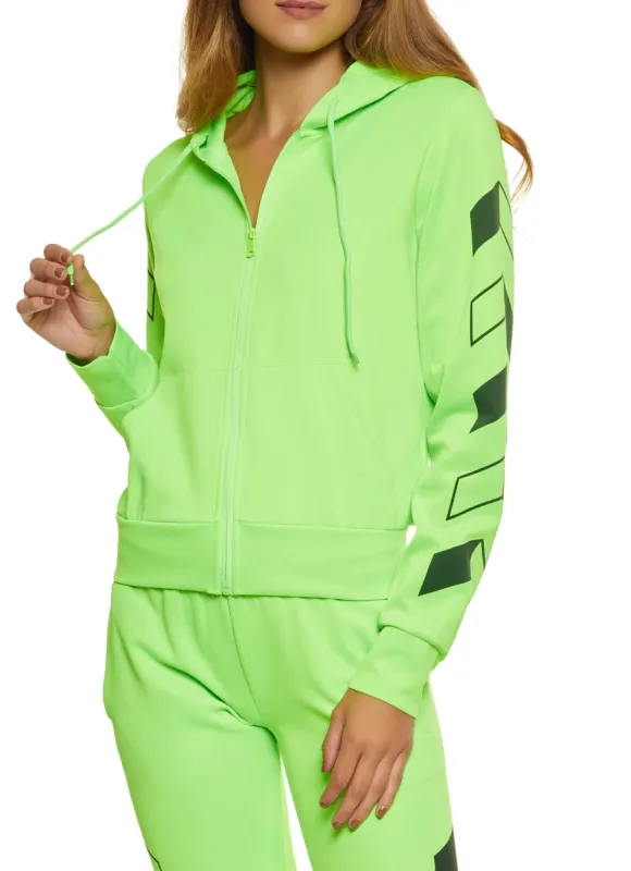 Arrow Detail Zip Up Hoodie sold by Rainbow