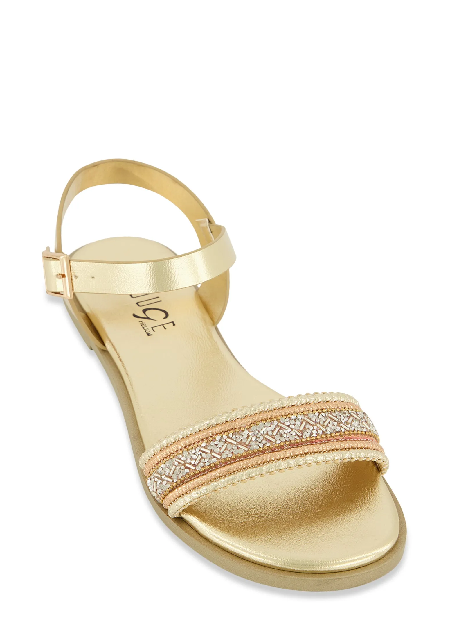 Beaded Ankle Strap Flat Sandals sold by Rainbow