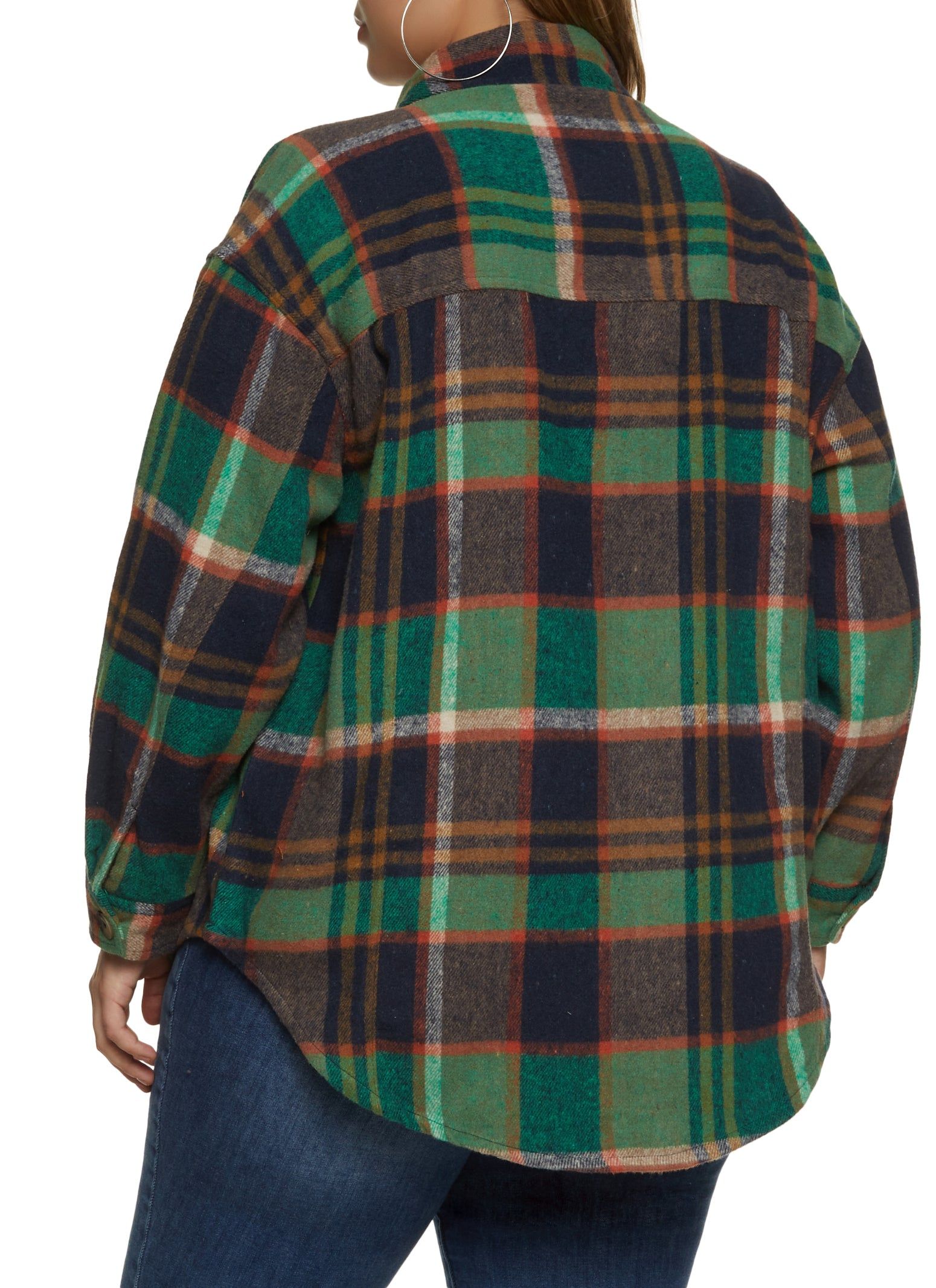 Plus Size Plaid Shacket sold by Rainbow product image thumbnail 3
