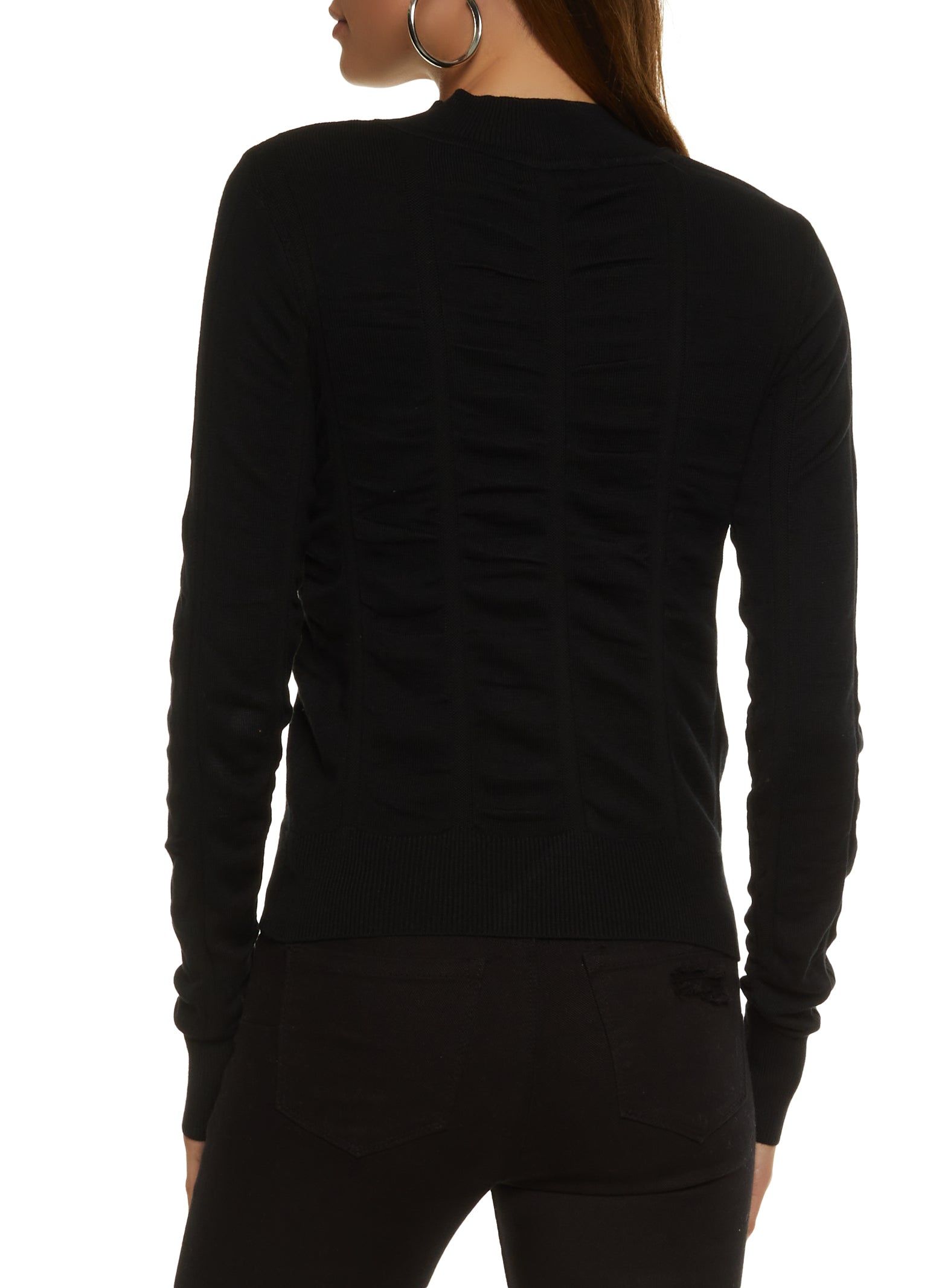 Ribbed Knit Mock Neck Sweater sold by Rainbow product image thumbnail 2