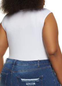 Plus Size Denim Print Bodysuit sold by Rainbow