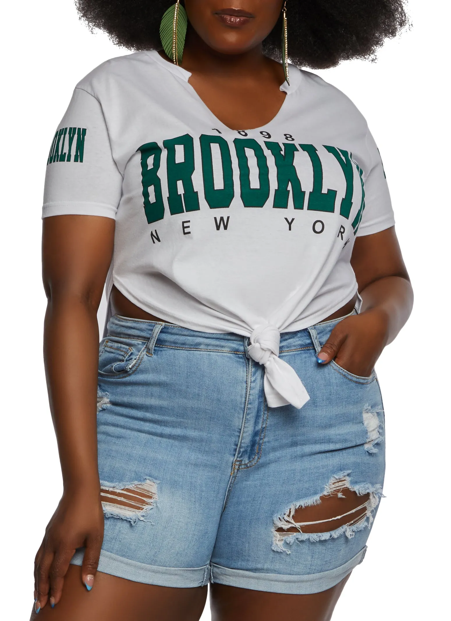 Plus Size 1898 Brooklyn New York Notch Neck Top sold by Rainbow product image thumbnail 2