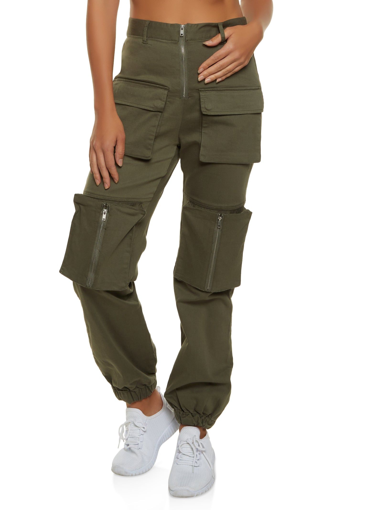 Zip Front Cargo Joggers sold by Rainbow
