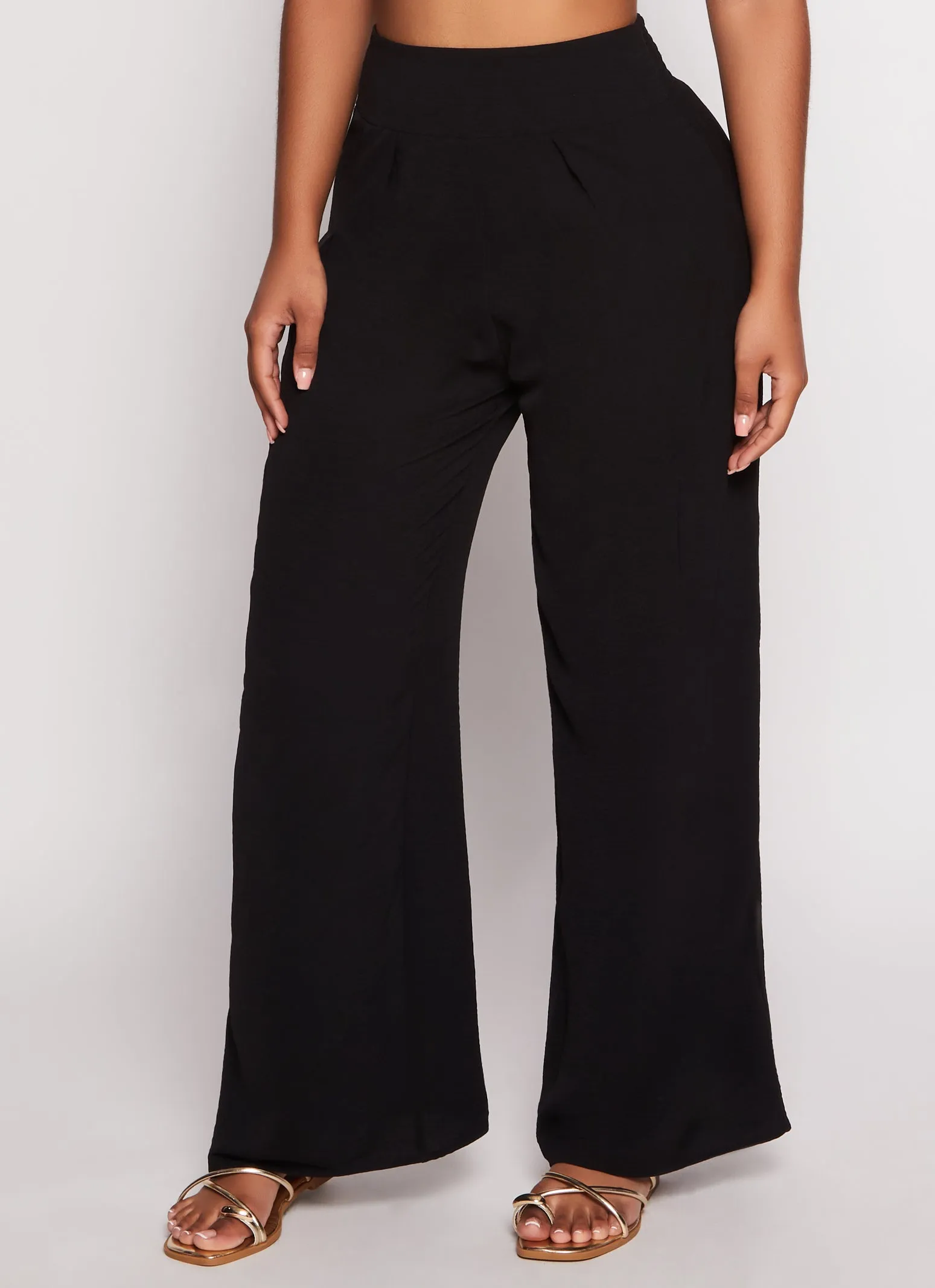 Smocked Back High Waist Palazzo Pants sold by Rainbow product image thumbnail 2