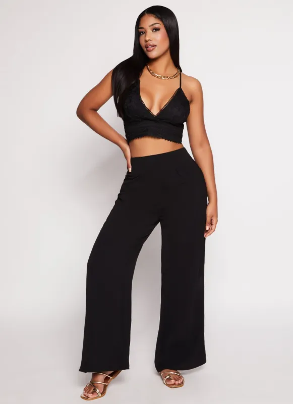 Smocked Back High Waist Palazzo Pants sold by Rainbow