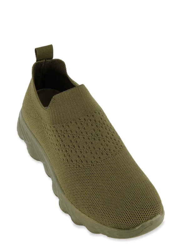 Textured Knit Pull Tab Slip On Sneakers sold by Rainbow