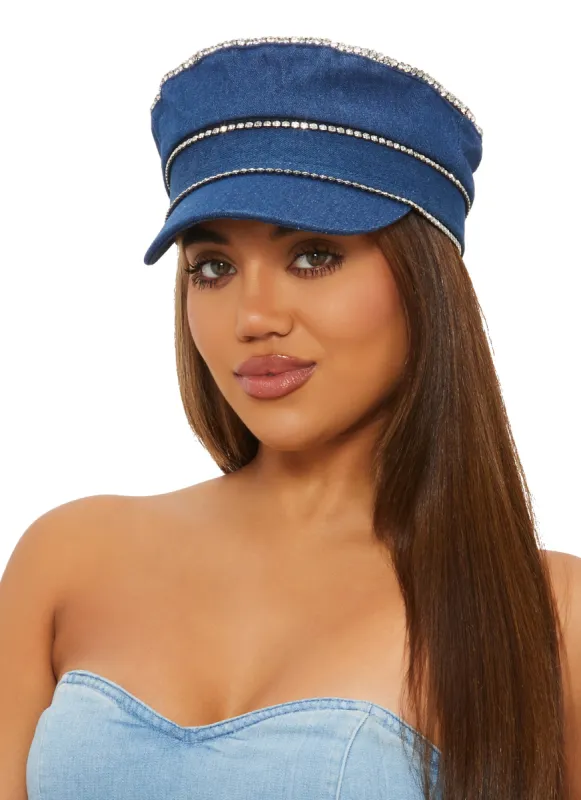 Rhinestone Trim Captain Hat sold by Rainbow