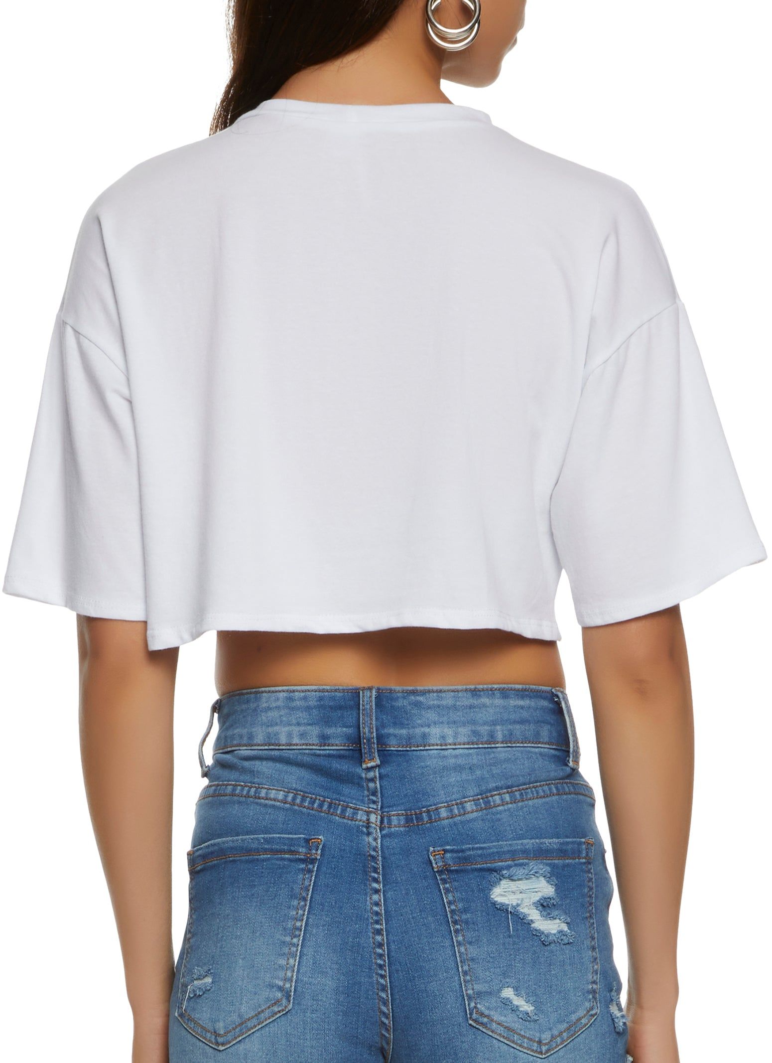 Americana Rock N Roll Cropped Graphic Tee sold by Rainbow product image thumbnail 2