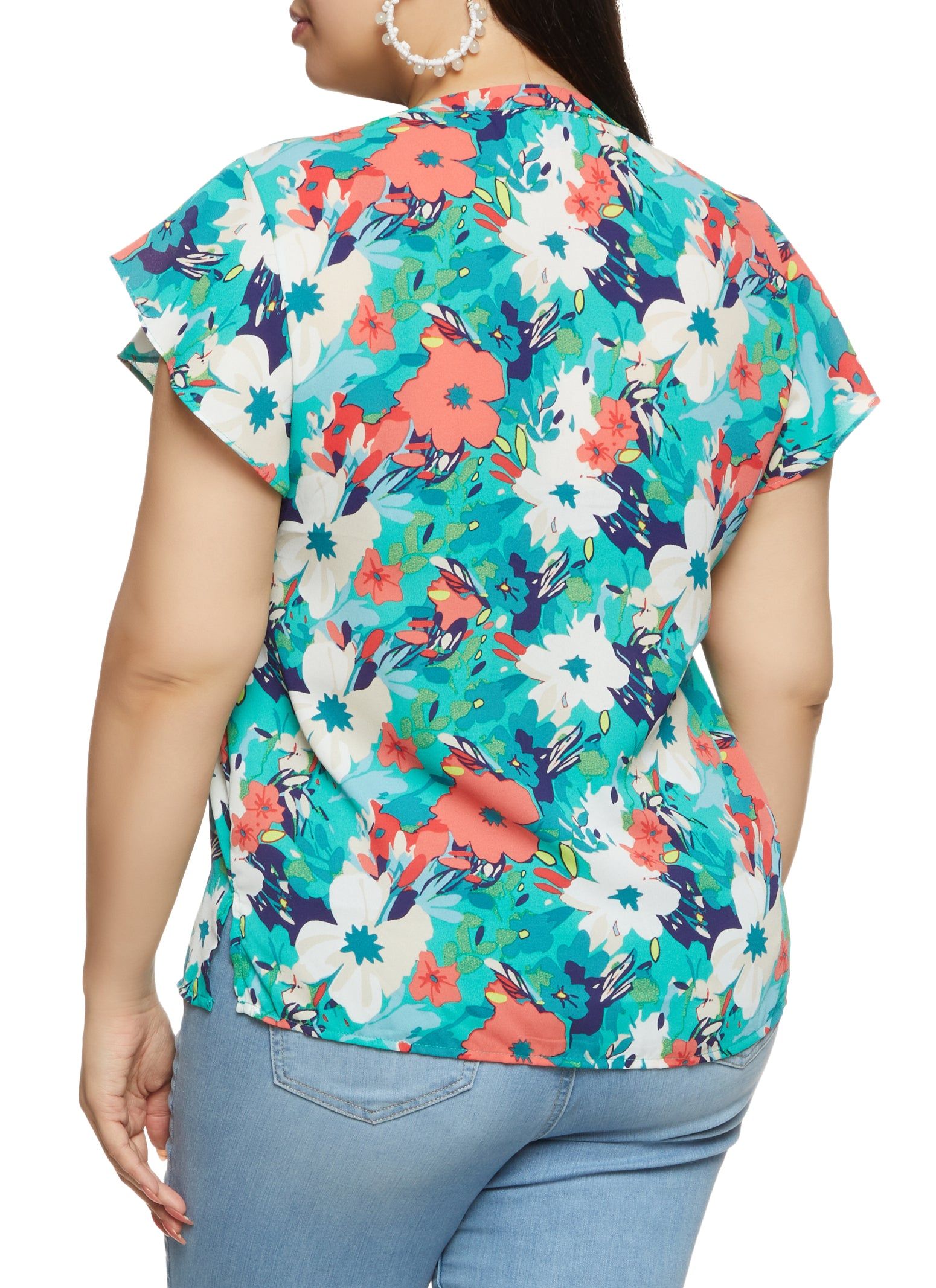 Plus Size Printed Crochet Detail Blouse sold by Rainbow product image thumbnail 2