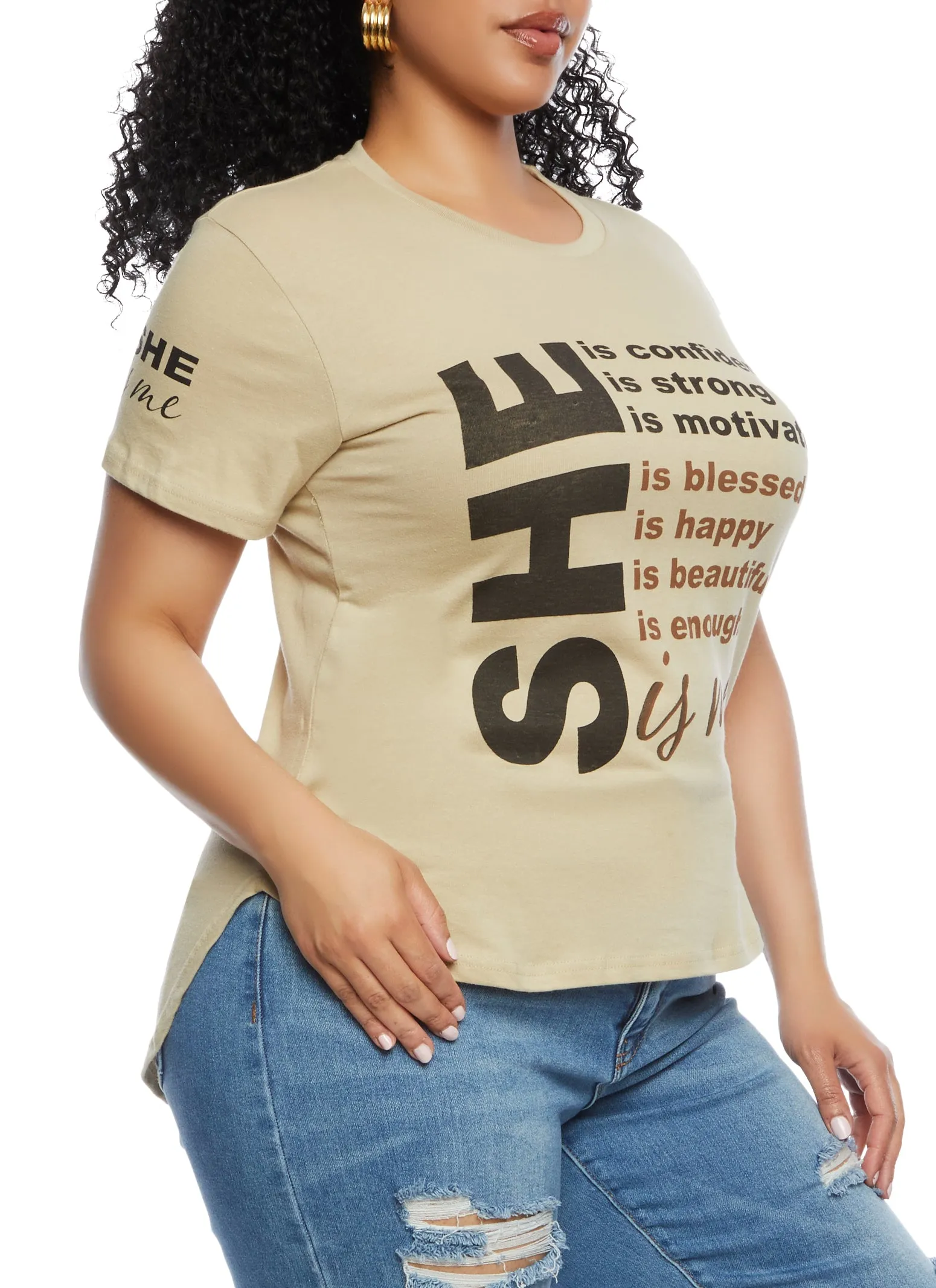 Plus She Is Me Graphic High Low Tee sold by Rainbow product image thumbnail 2