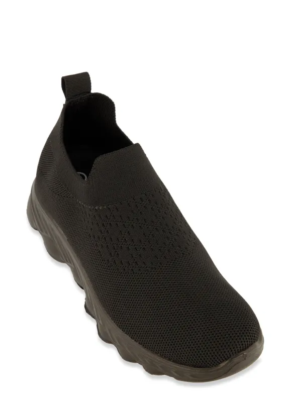 Textured Knit Pull Tab Slip On Sneakers sold by Rainbow
