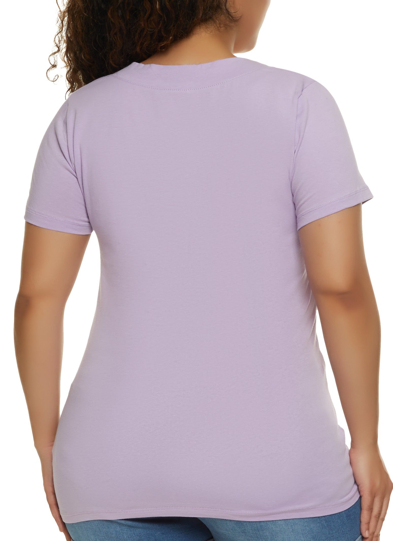 Plus Size Basic V Neck Tee sold by Rainbow product image thumbnail 2