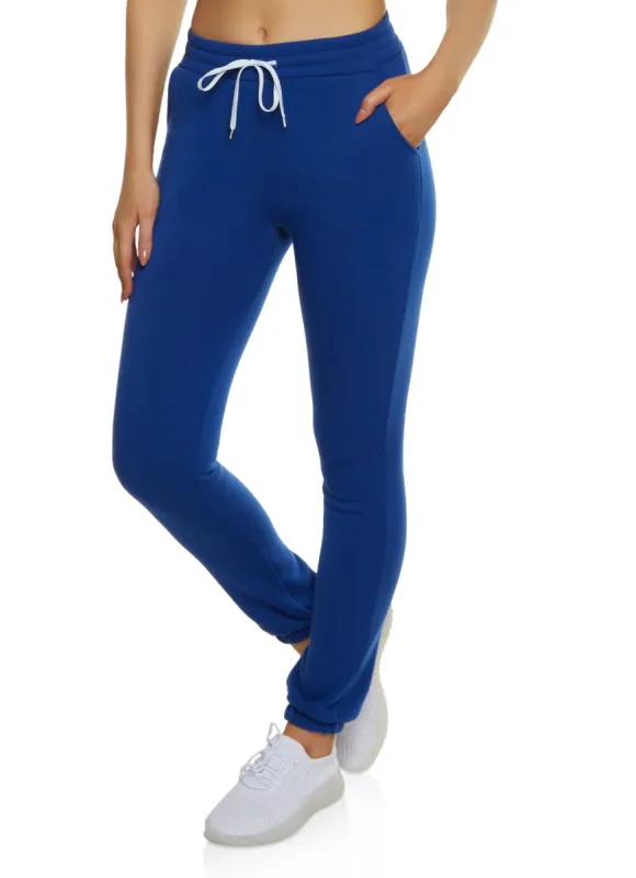 Pocketed Basic Fleece Joggers sold by Rainbow