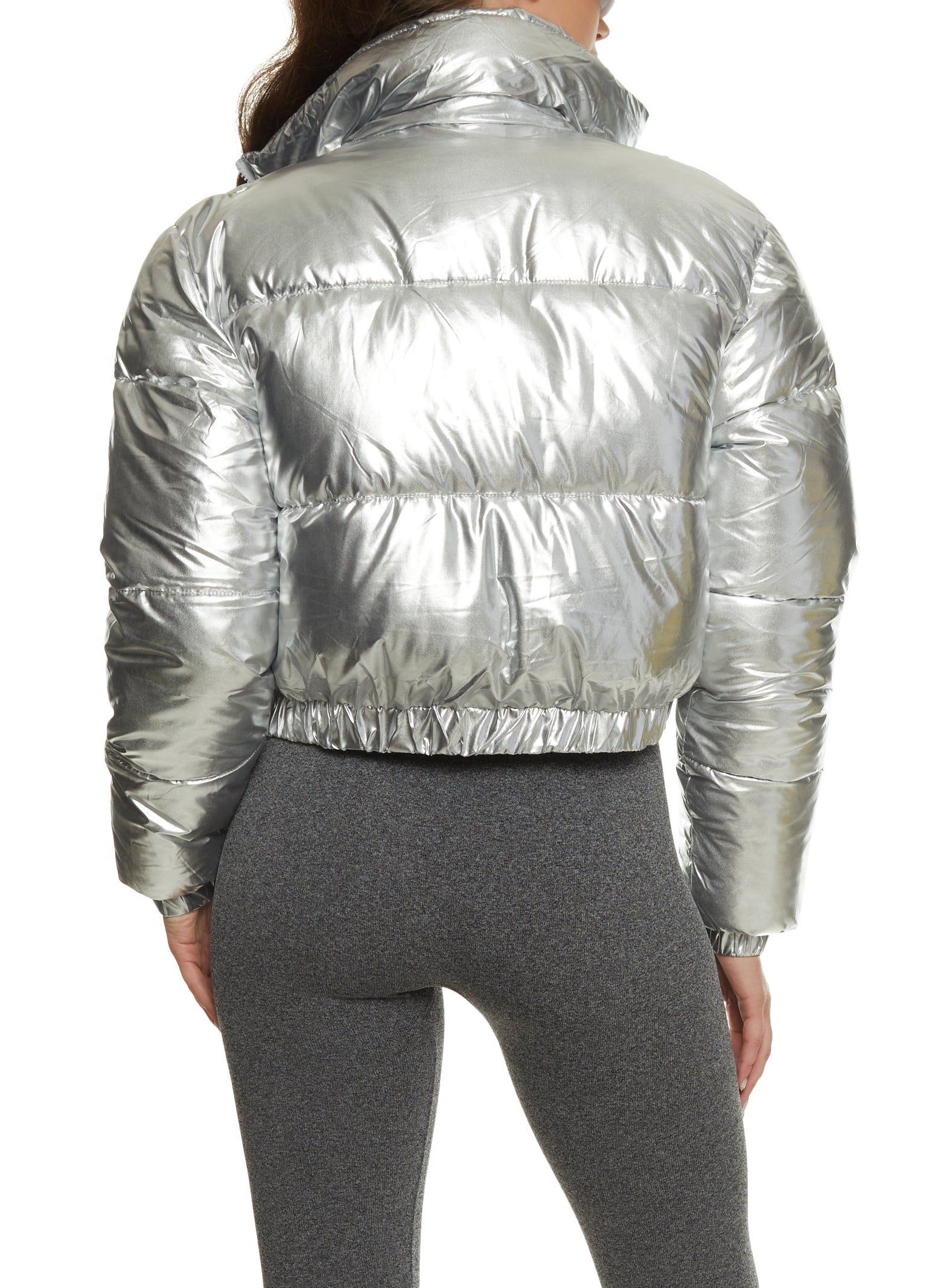 Mock Neck Zip Front Puffer Jacket sold by Rainbow product image thumbnail 3