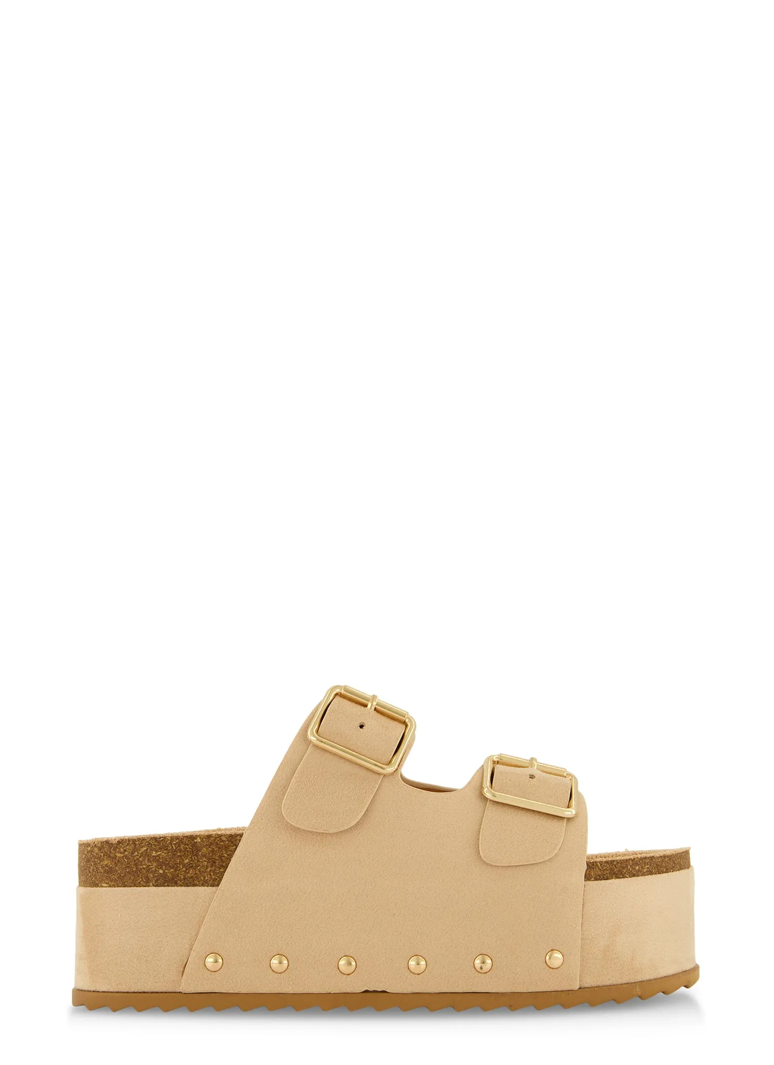 Double Buckle Footbed Platform Slide Sandals sold by Rainbow product image thumbnail 2