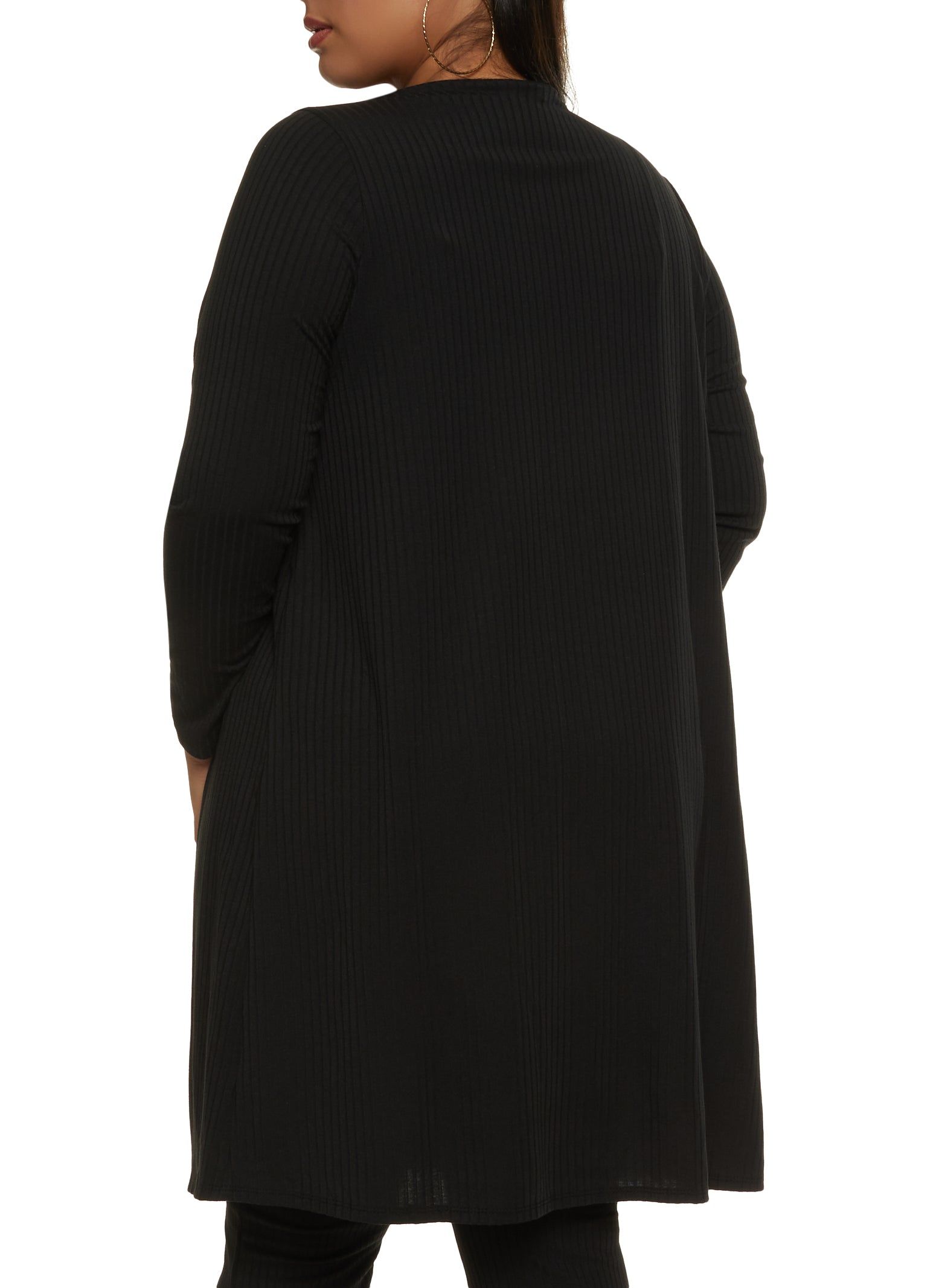 Plus Size Ribbed Knit Duster with Cami sold by Rainbow product image thumbnail 3