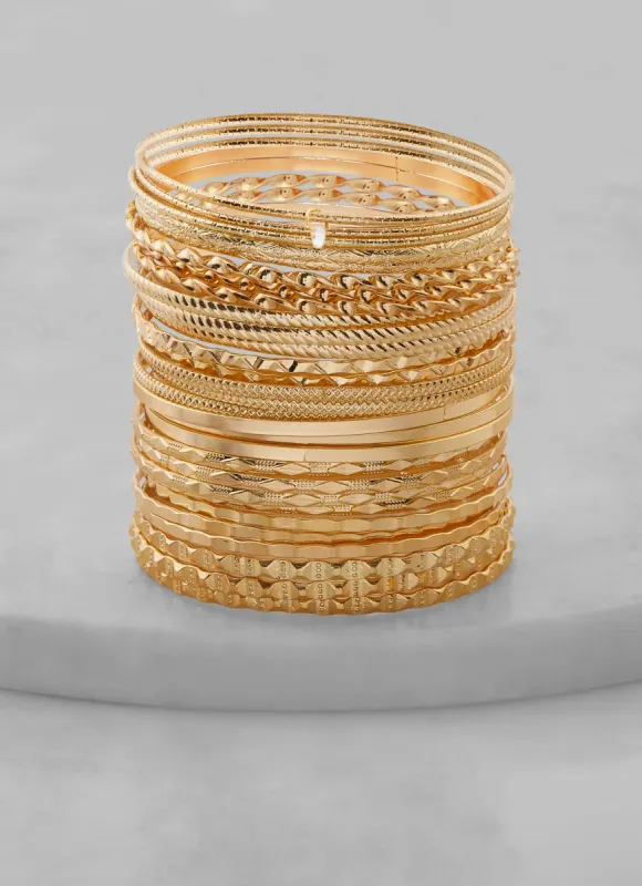 Assorted Metallic Bangles Set of 30 sold by Rainbow