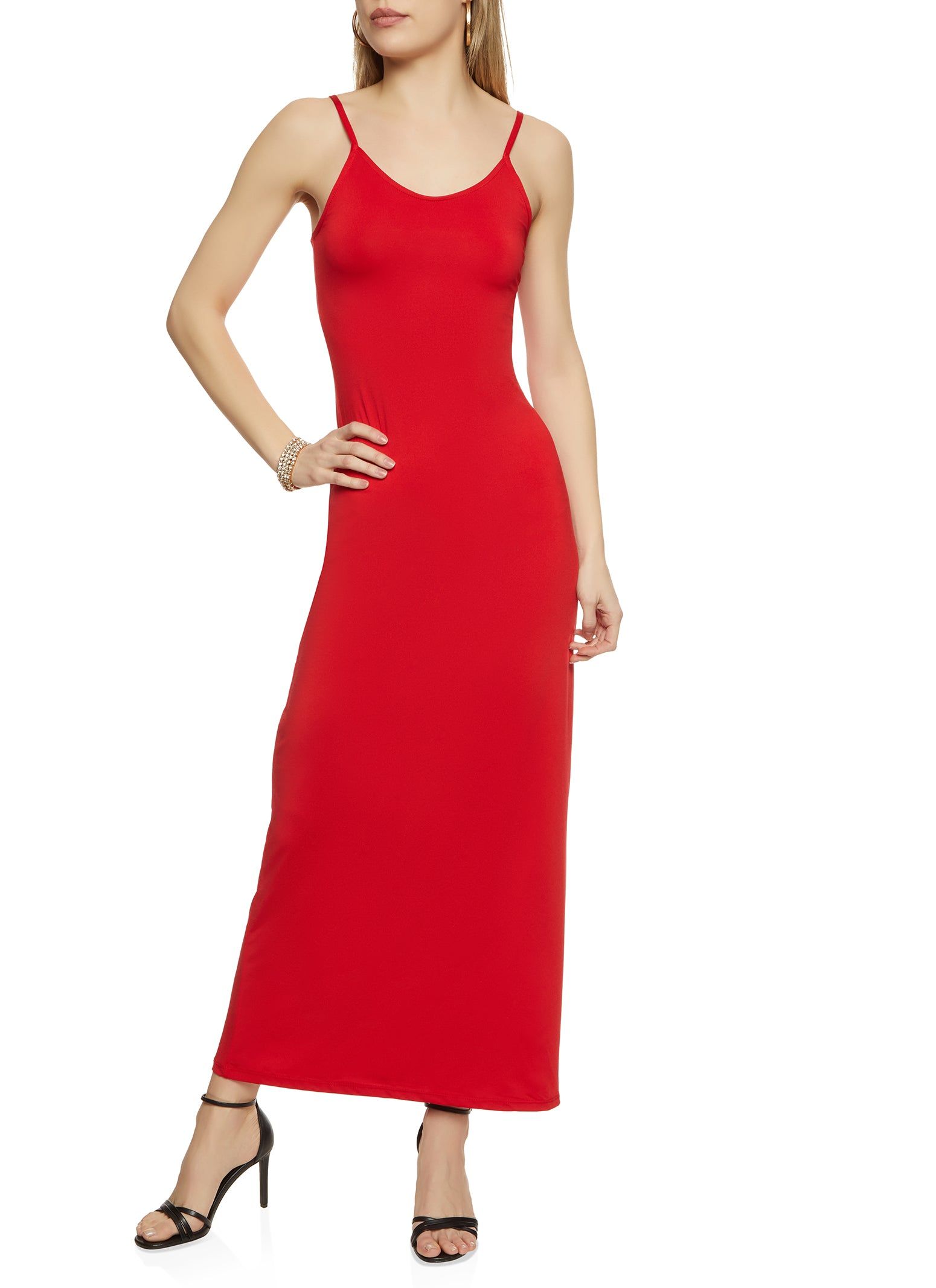 Solid Scoop Neck Sleeveless Maxi Dress sold by Rainbow