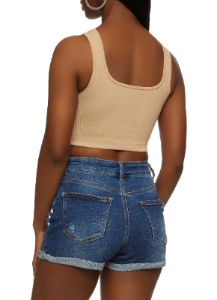 Seamless Rib Knit Crop Top sold by Rainbow