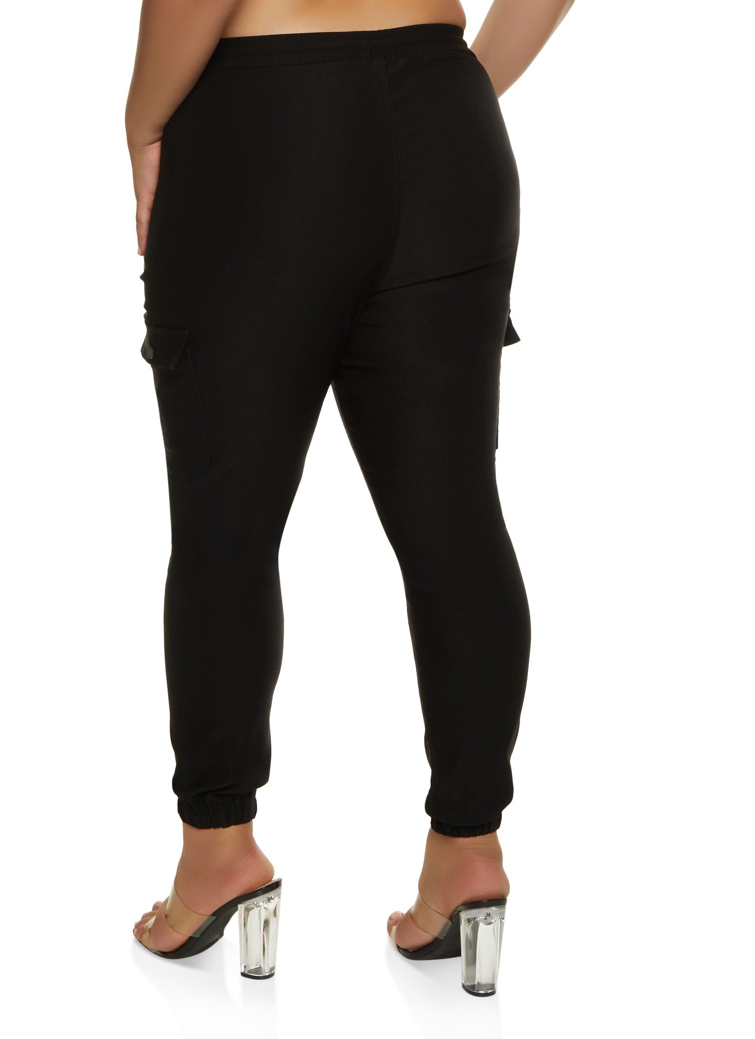 Plus Size Stretch Cargo Pocket Joggers sold by Rainbow product image thumbnail 3