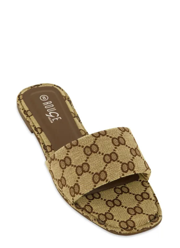 Single Band Square Toe Slide Sandals sold by Rainbow