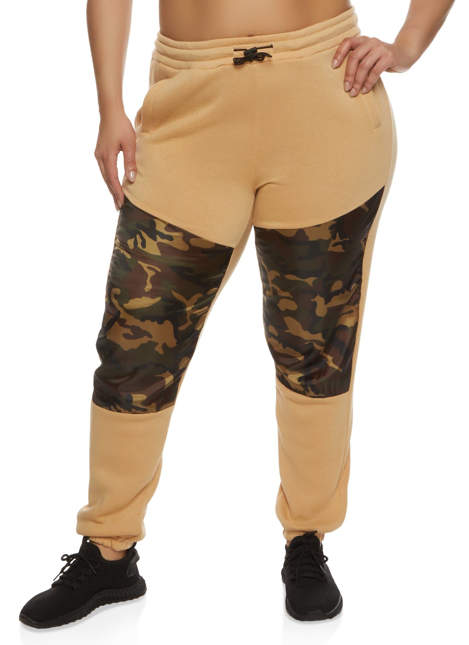 Plus Size Camo Color Block Joggers sold by Rainbow