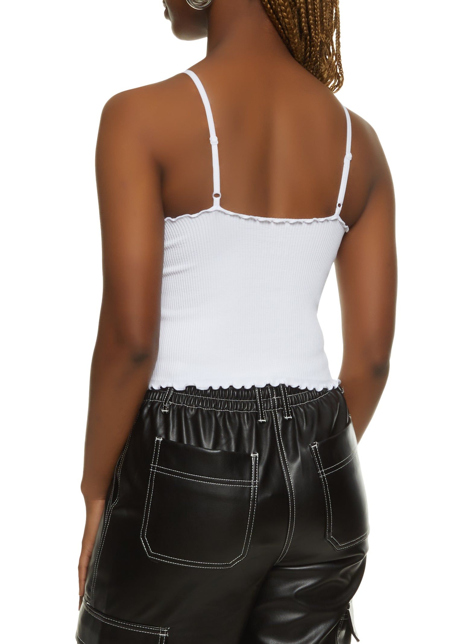 Ribbed Knit Lettuce Edge Cami sold by Rainbow product image thumbnail 2