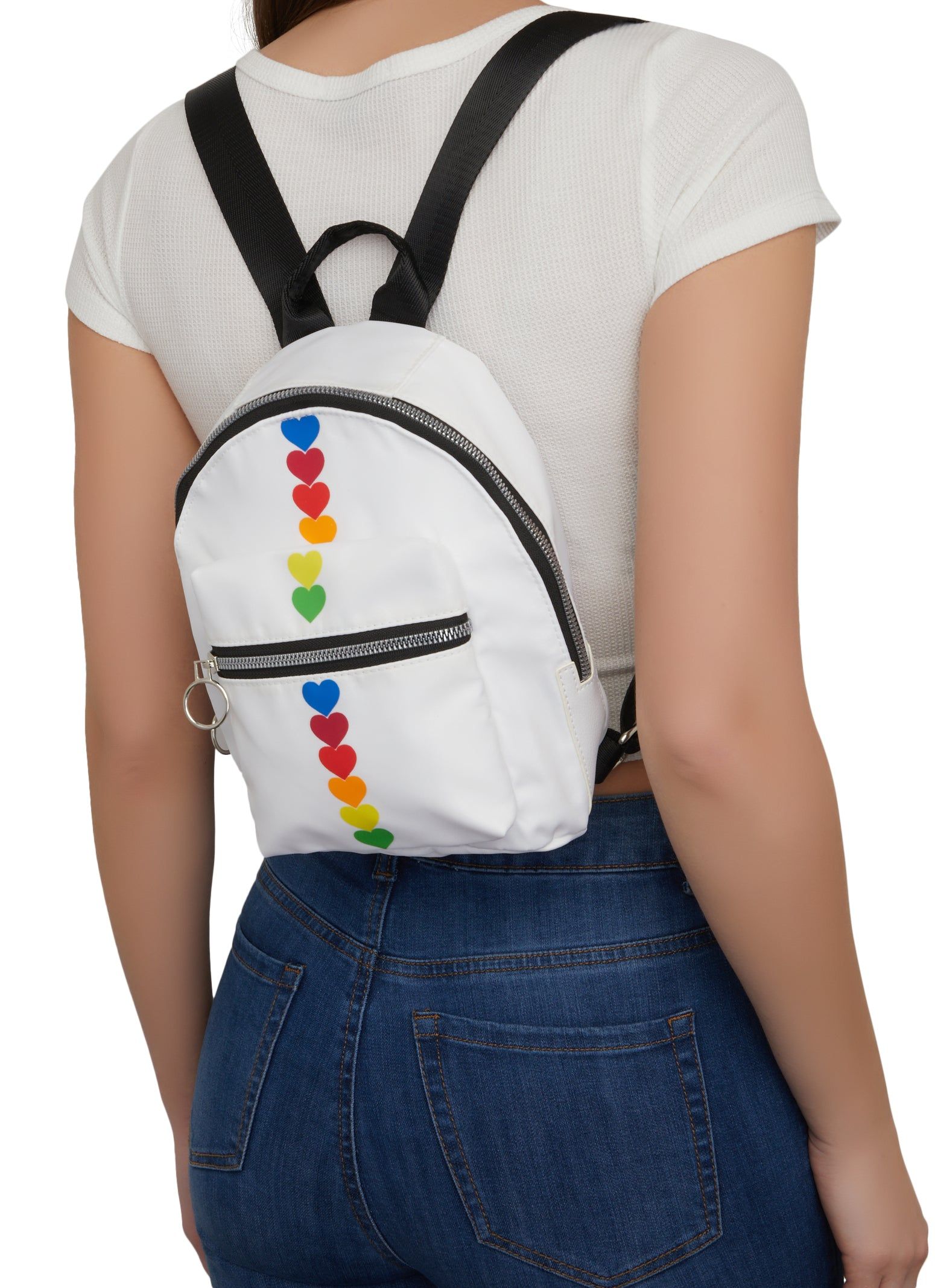 Nylon Rainbow Heart Backpack sold by Rainbow
