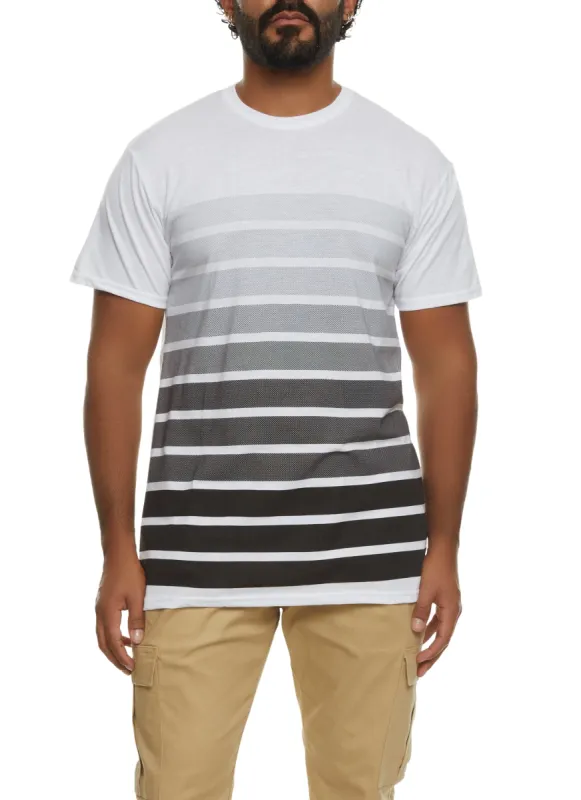 Mens Ombre Striped T Shirt sold by Rainbow