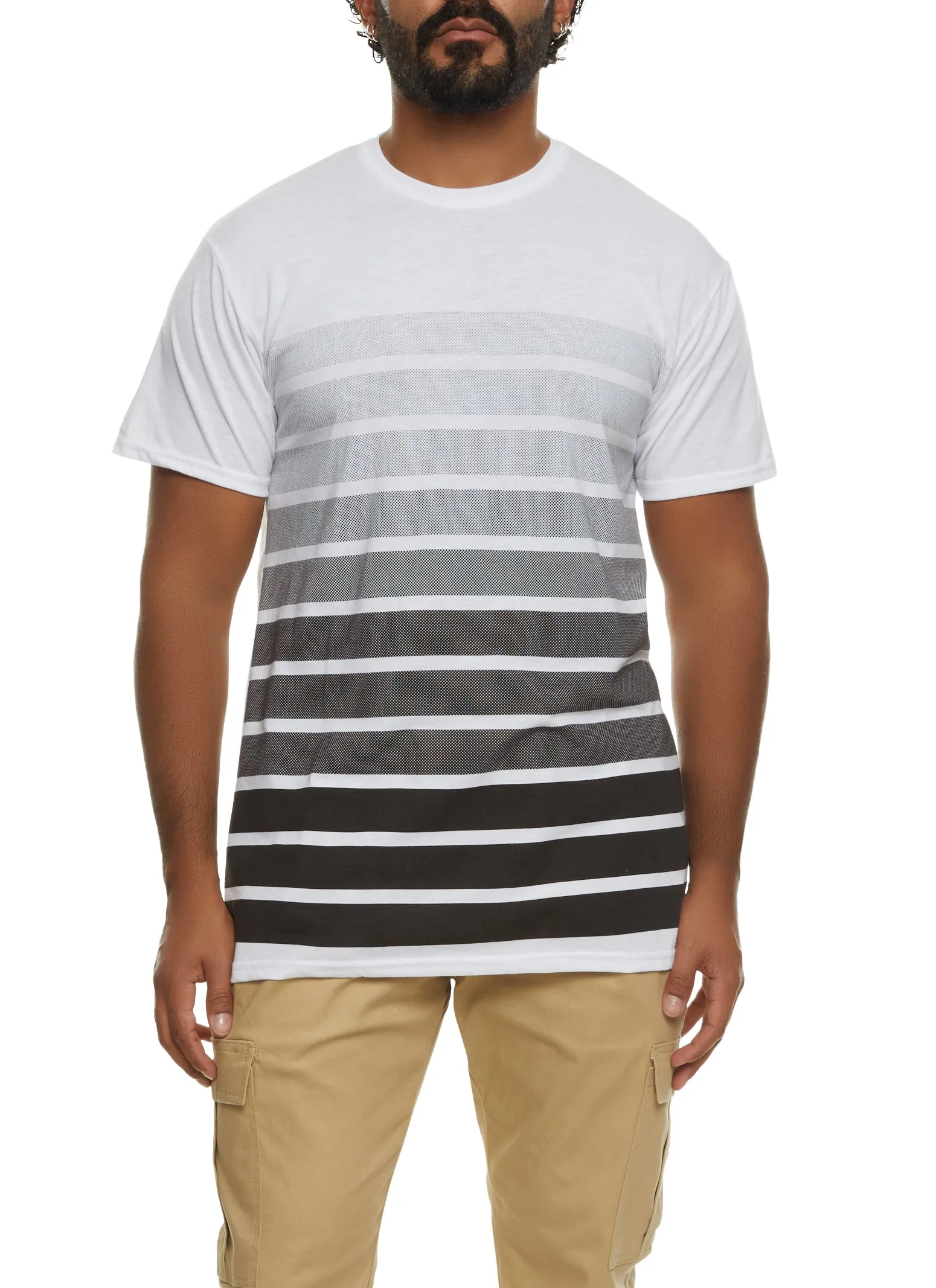 Mens Ombre Striped T Shirt sold by Rainbow