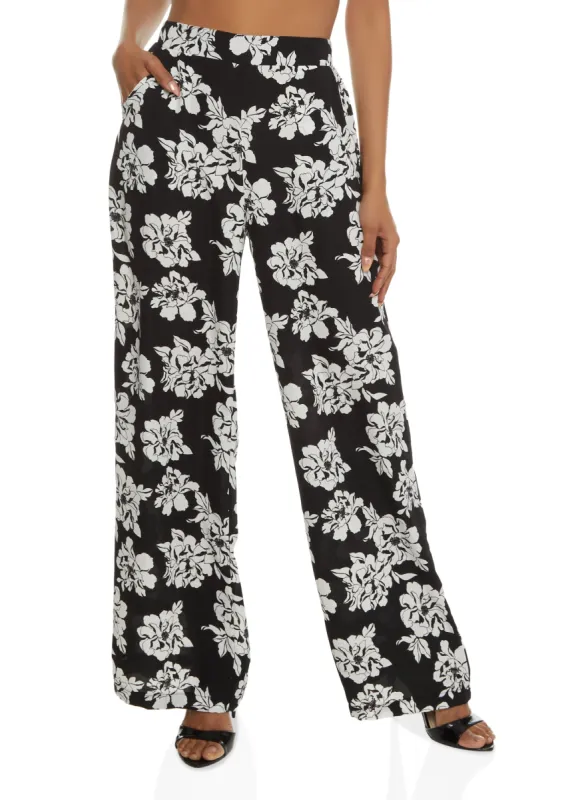 Floral Print High Waist Wide Leg Pants sold by Rainbow
