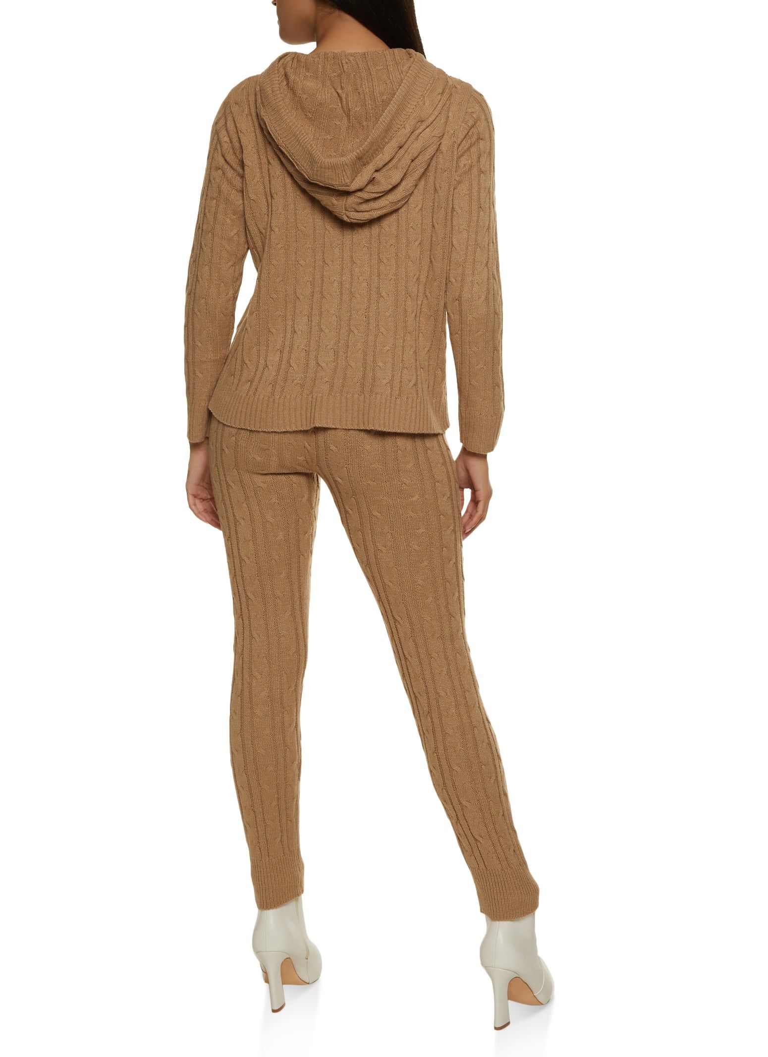 Cable Knit Hooded Sweater and Leggings Set sold by Rainbow product image thumbnail 2