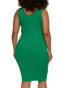 Plus Size Ribbed Knit Scoop Neck Tank Dress sold by Rainbow