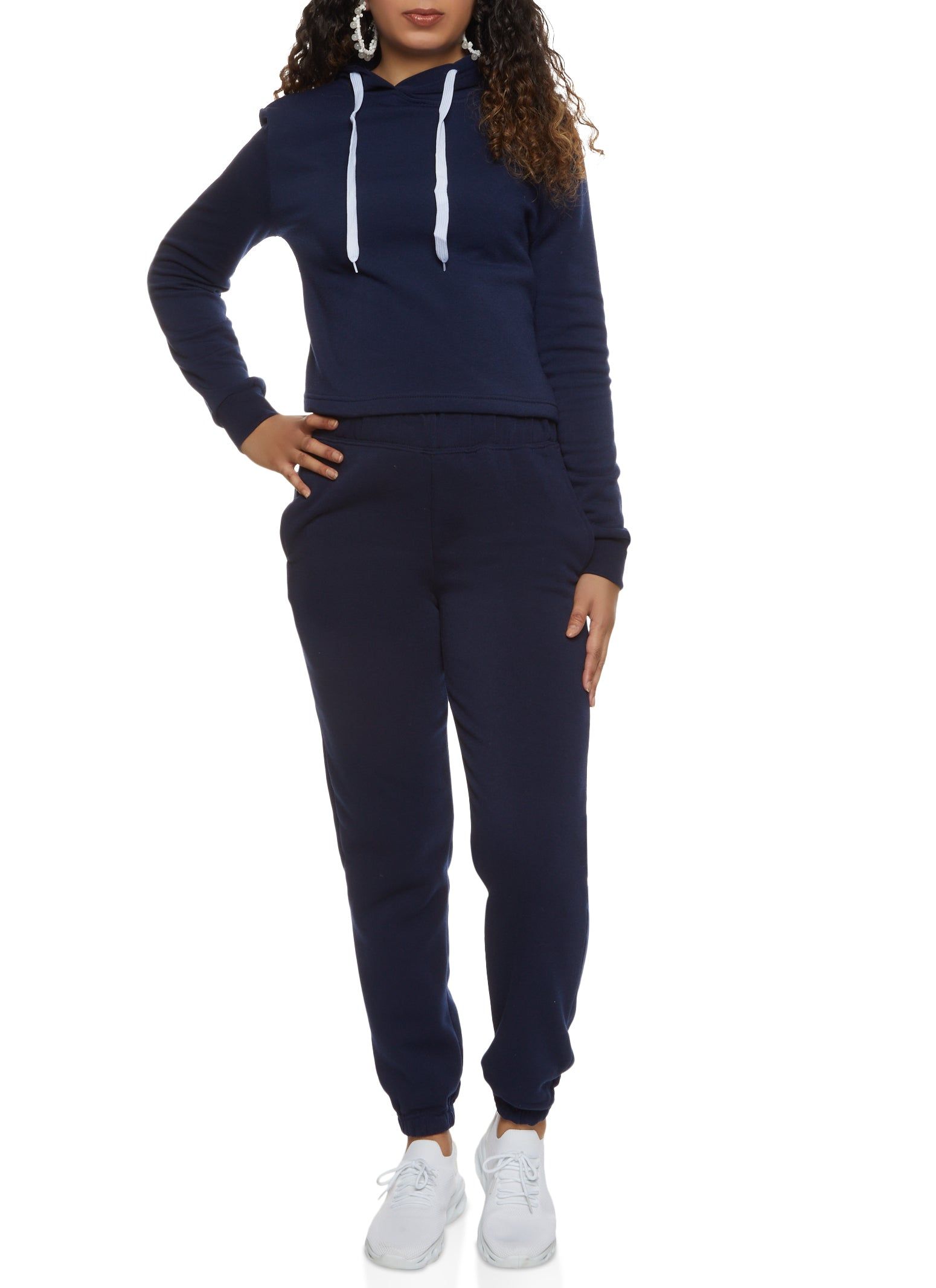 Fleece Hooded Cropped Sweatshirt sold by Rainbow product image thumbnail 2