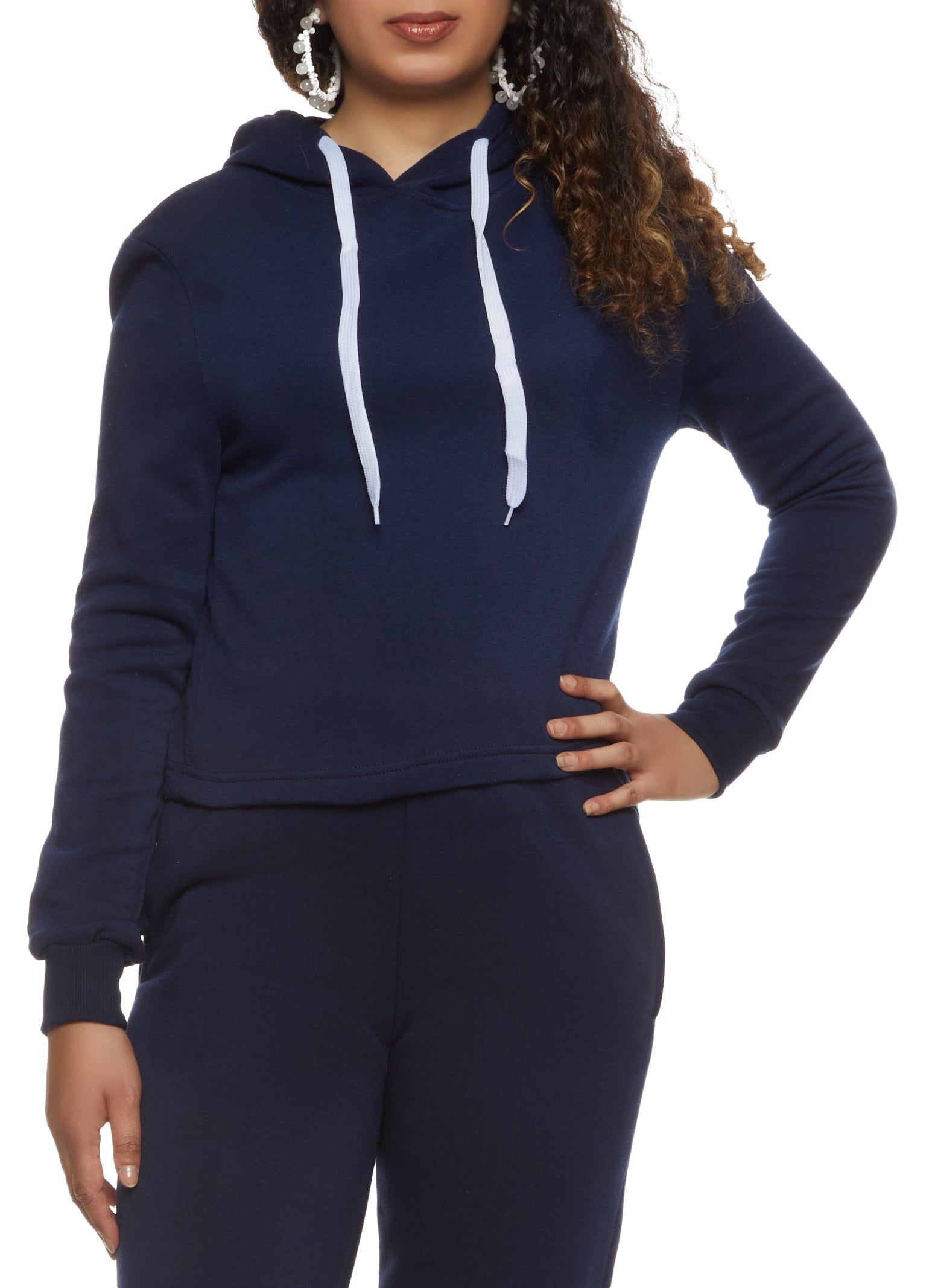 Fleece Hooded Cropped Sweatshirt sold by Rainbow