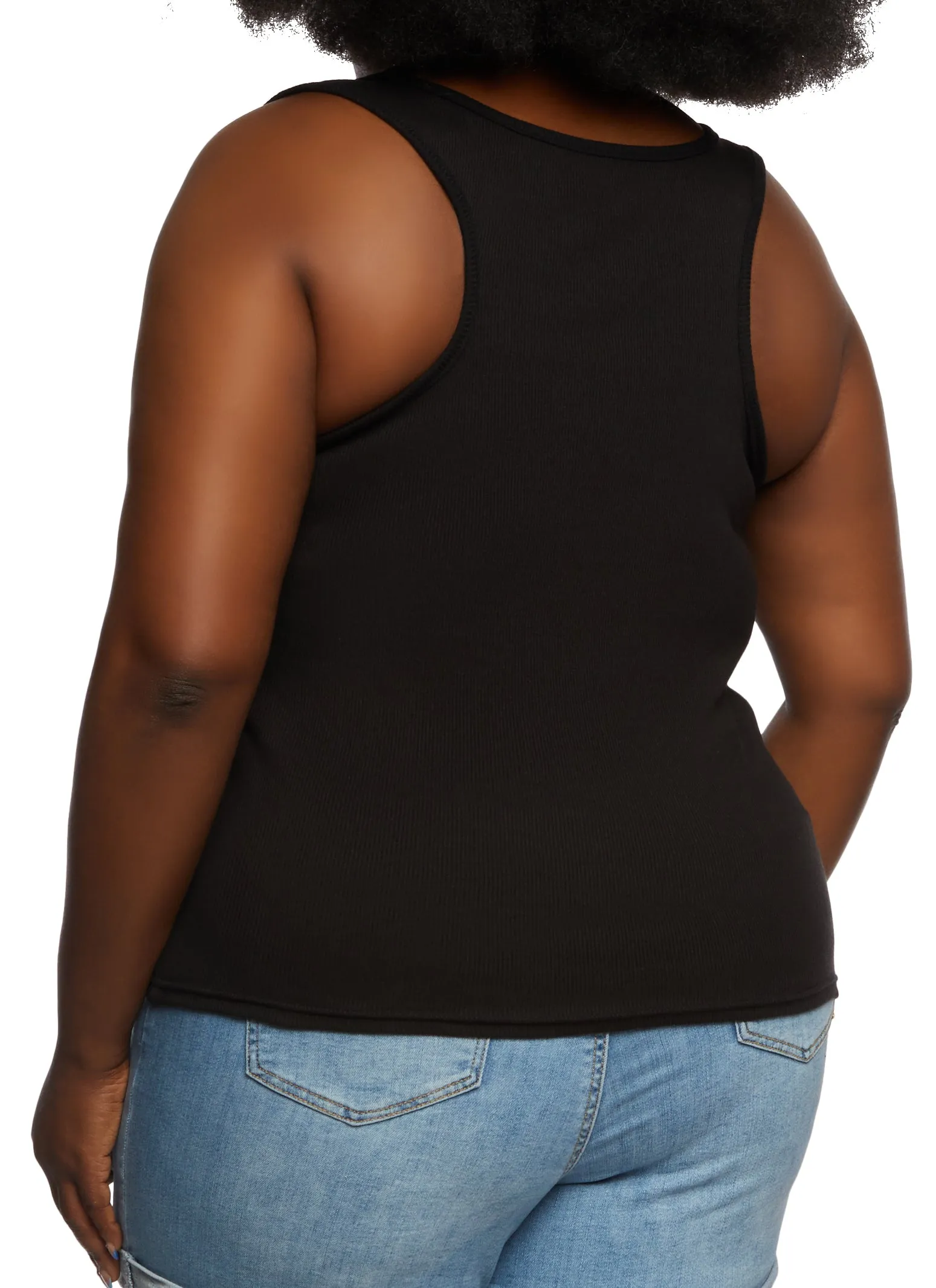 Plus Size Rib Knit Racerback Tank Top sold by Rainbow product image thumbnail 3