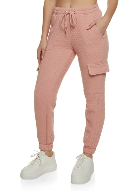 Fleece Quilted Drawstring Joggers sold by Rainbow