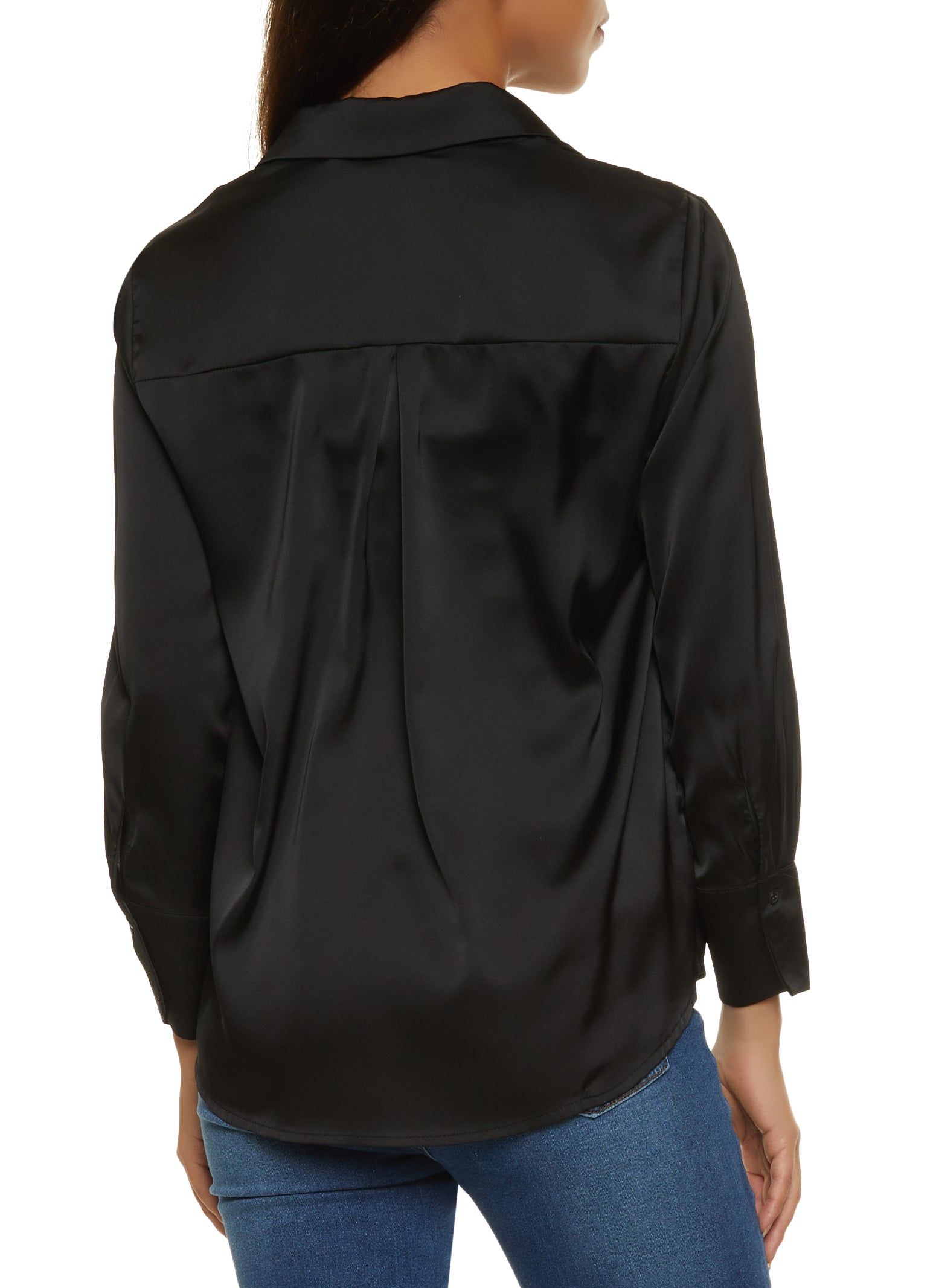 Satin Long Sleeve Button Front Shirt sold by Rainbow product image thumbnail 2