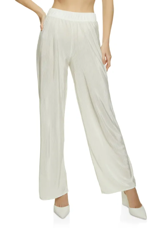High Waist Plisse Palazzo Pants sold by Rainbow
