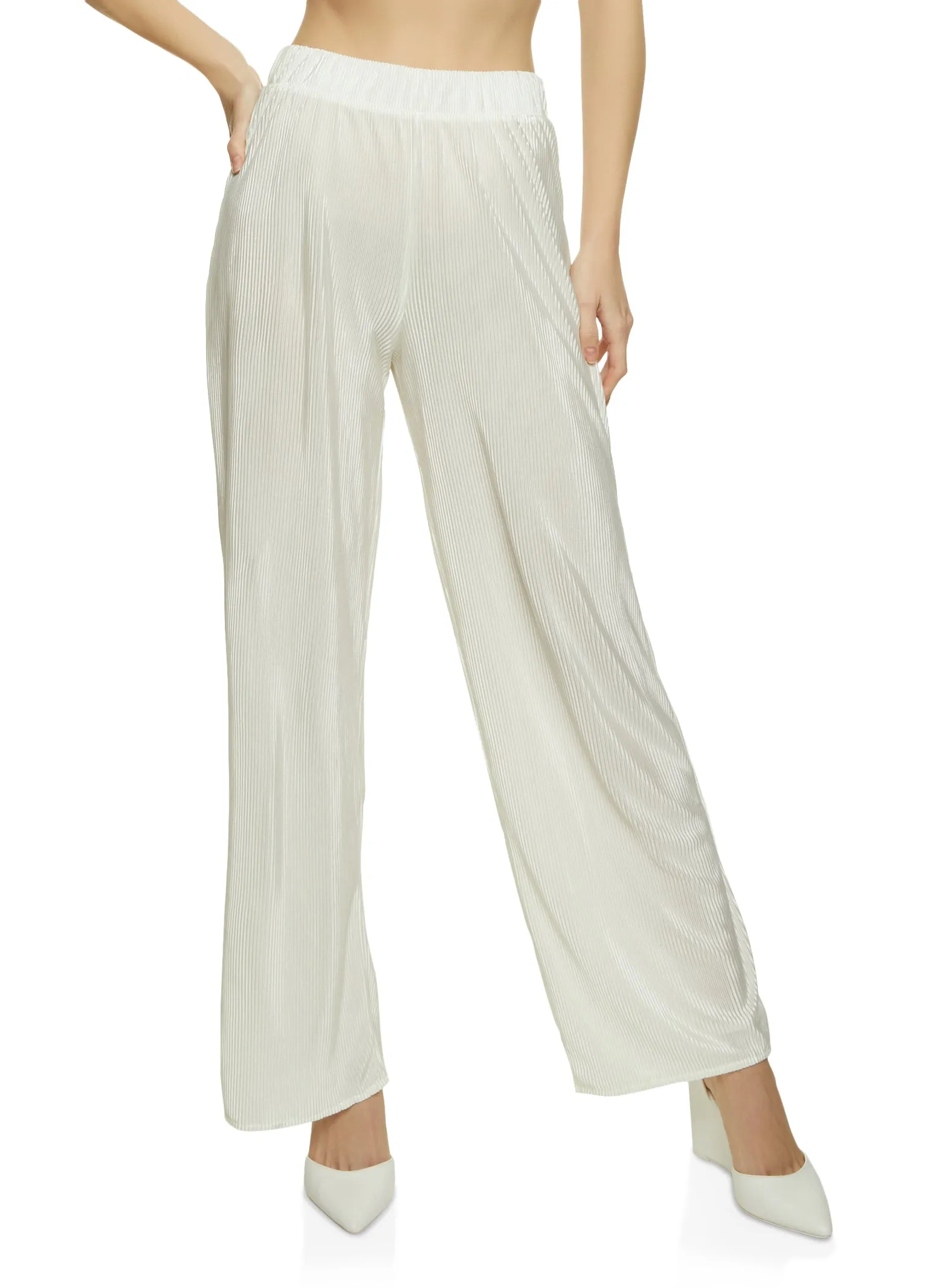 High Waist Plisse Palazzo Pants sold by Rainbow