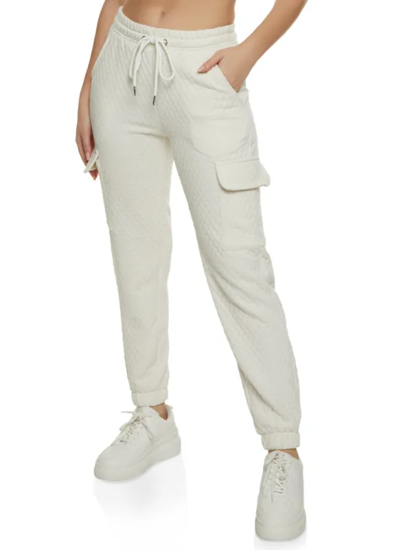 Fleece Quilted Drawstring Joggers sold by Rainbow