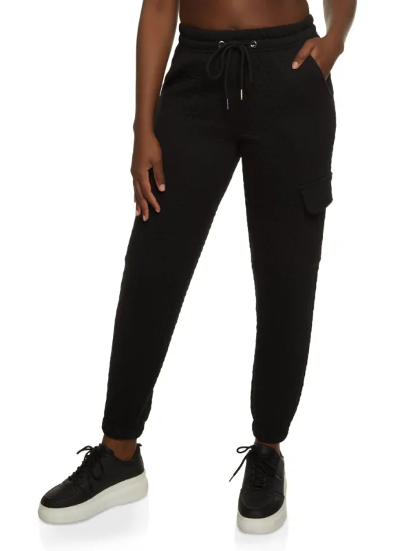 Fleece Quilted Drawstring Joggers sold by Rainbow