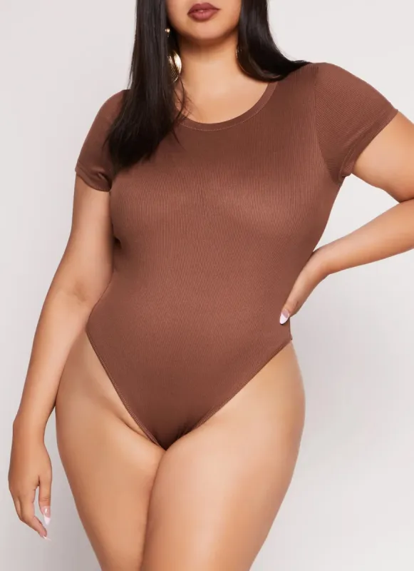 Plus Size Daisy Ribbed Crew Neck Bodysuit sold by Rainbow