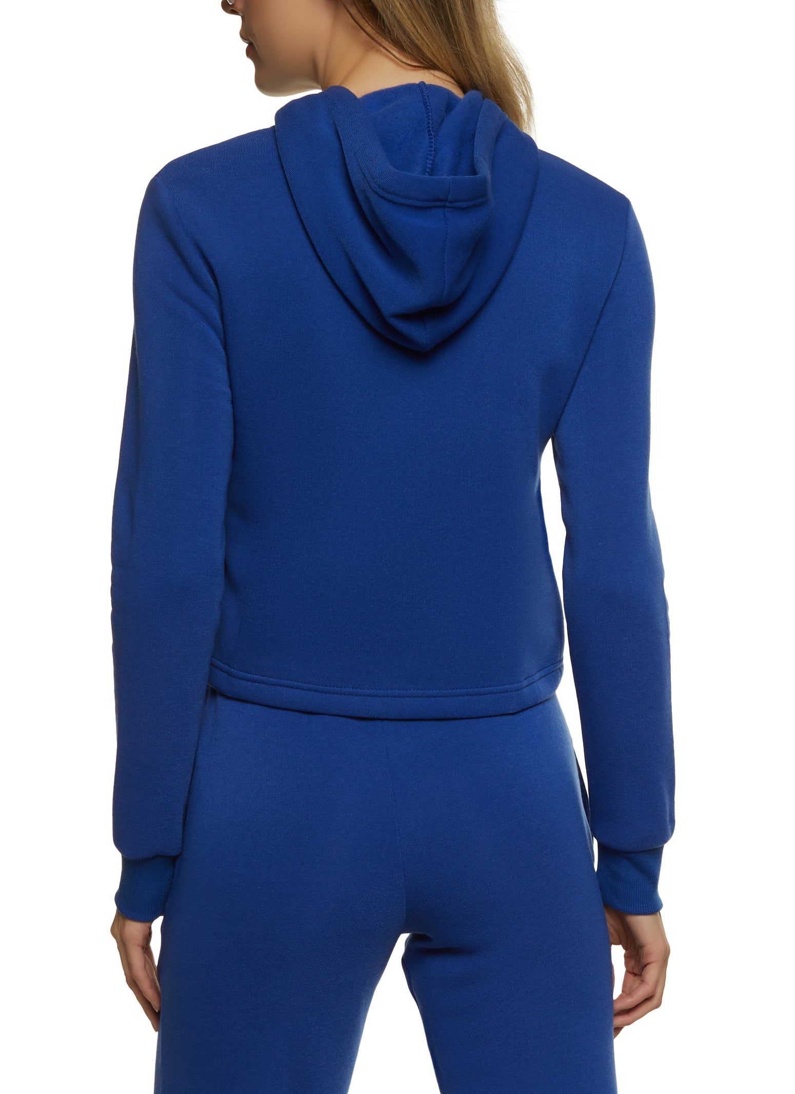 Fleece Hooded Cropped Sweatshirt sold by Rainbow product image thumbnail 3