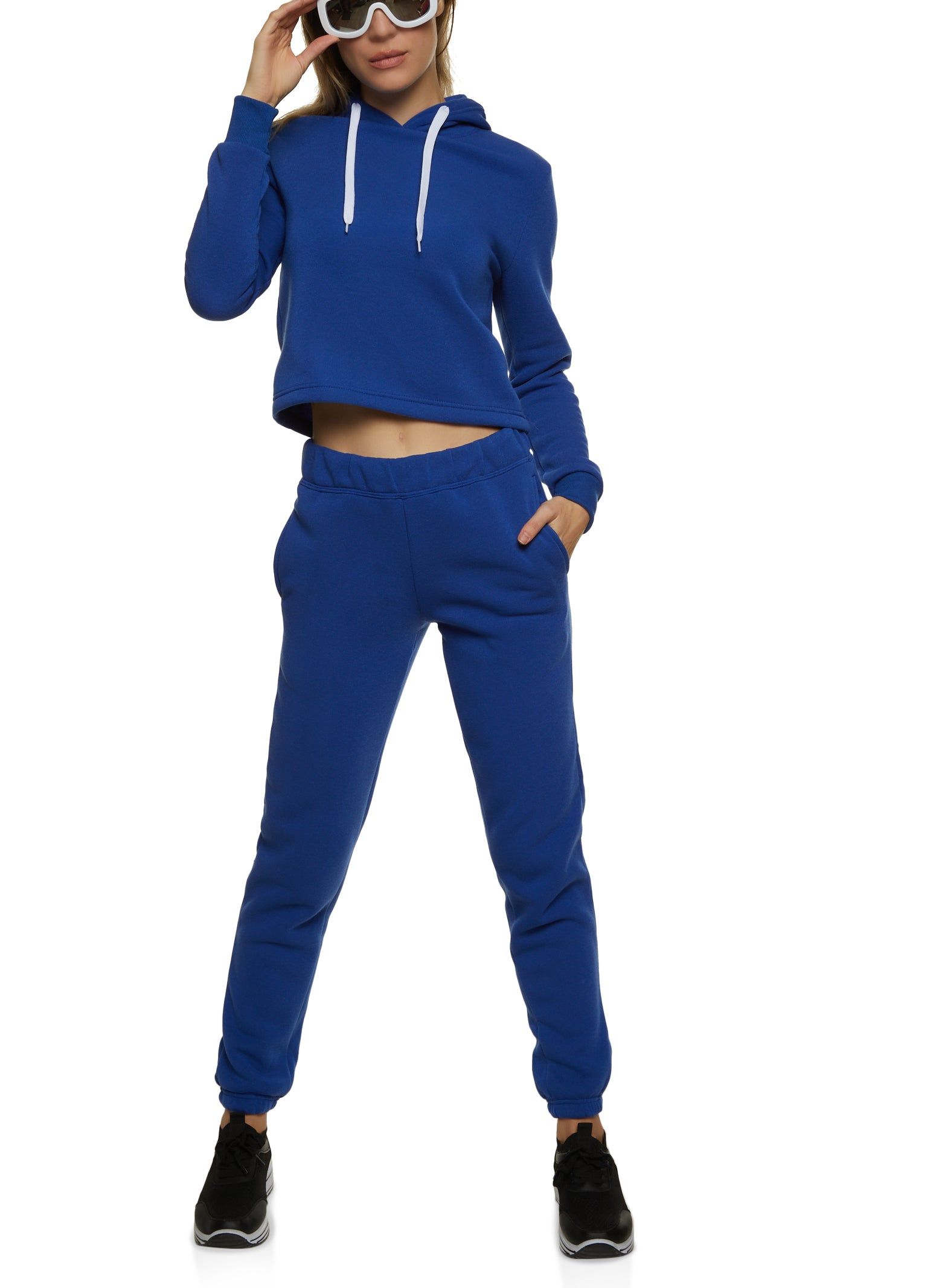 Fleece Hooded Cropped Sweatshirt sold by Rainbow product image thumbnail 2