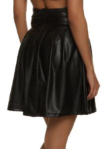 Faux Leather Lace Up Corset Skirt sold by Rainbow