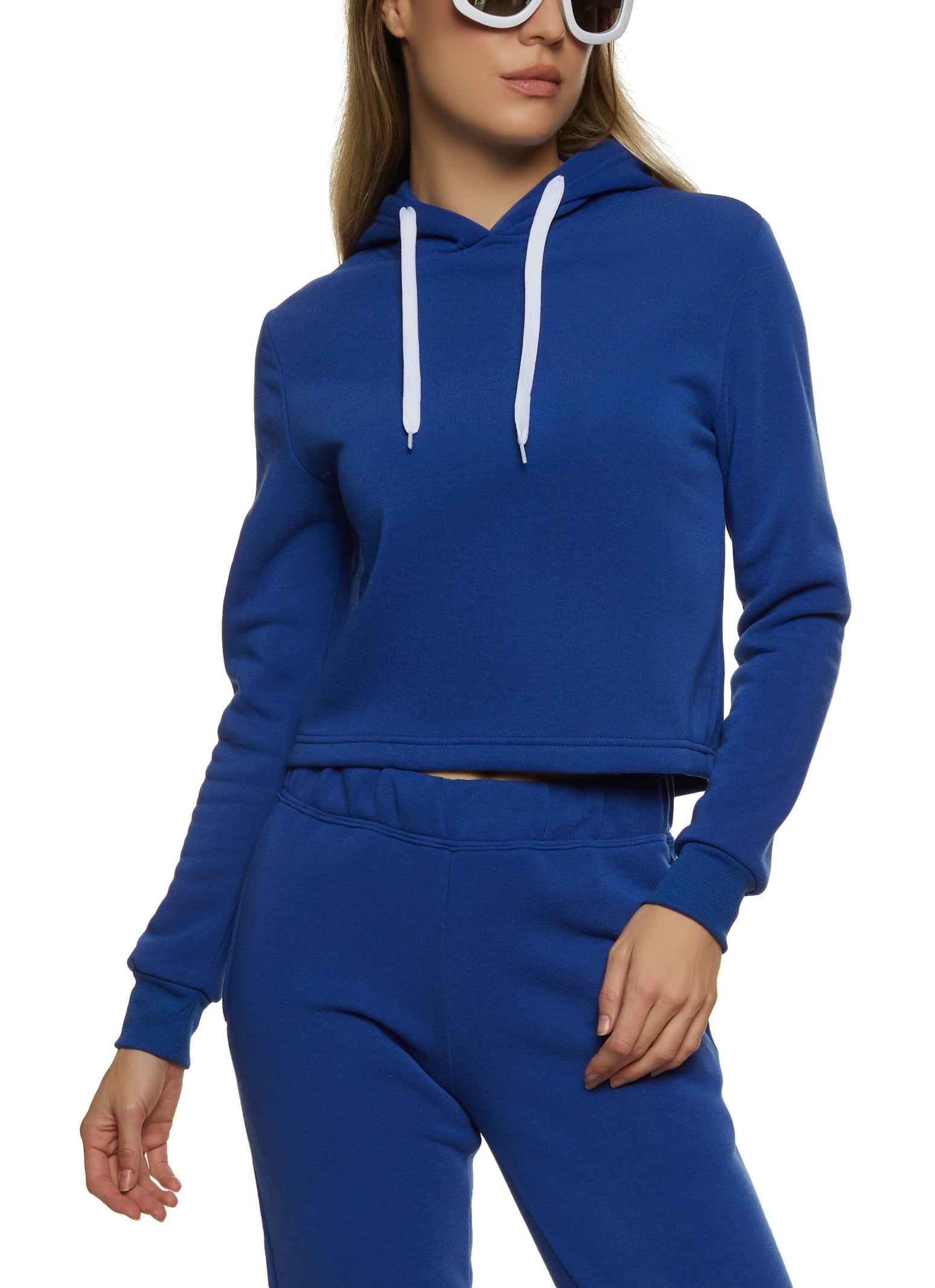 Fleece Hooded Cropped Sweatshirt sold by Rainbow